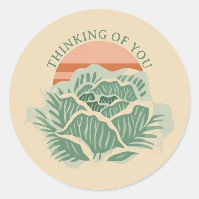 Adesivo Pensando no seu selo de envelopes de alface verde (Frente)