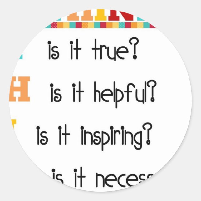 Adesivo Pense antes de falar (Frente)