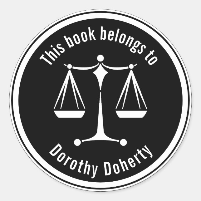 Adesivo Pense em Justiça - Vinheta de Direito (Frente)