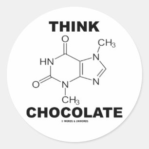 Adesivo Pense o chocolate (a química da molécula do
