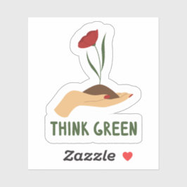 Adesivo Pense verde de vinil com corte personalizado ecoló