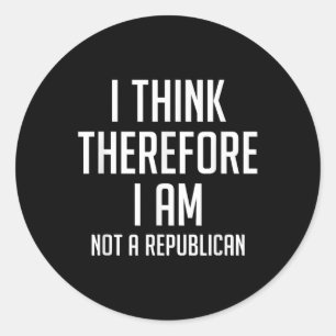 Adesivo Penso, Portanto, Que Não Sou Democrata Republicana