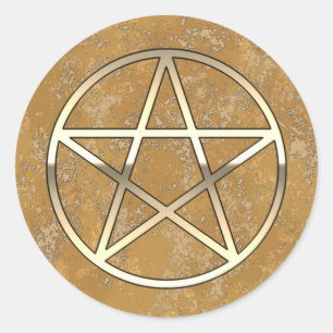 Adesivo Pentacle dourado