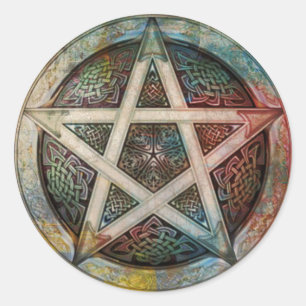 Adesivo Pentacle pagão bonito e colorido