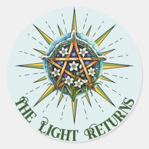 Adesivo Pentáculo do Wiccan Imbolc Sunshine Snowrops