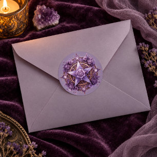 Adesivo Pentáculo Rosa Mística – Selo Roxo Bruxo