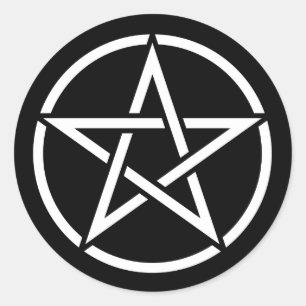Adesivo Pentagram branco no preto