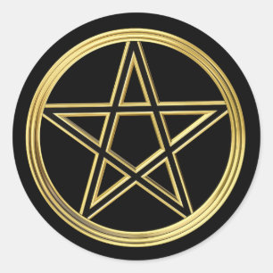 Adesivo Pentagram dourado