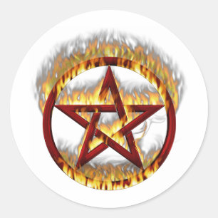 Adesivo Pentagram flamejante