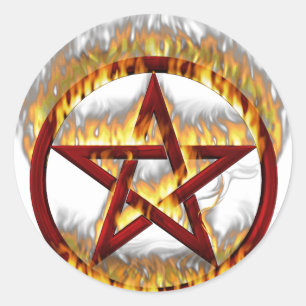 Adesivo Pentagram flamejante