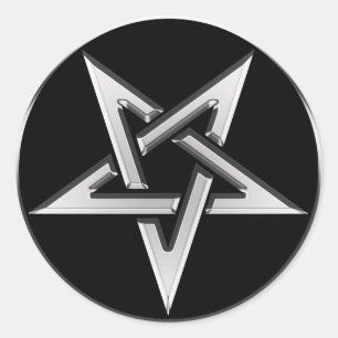Adesivo Pentagram invertido prata