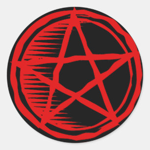 Adesivo Pentagram vermelho
