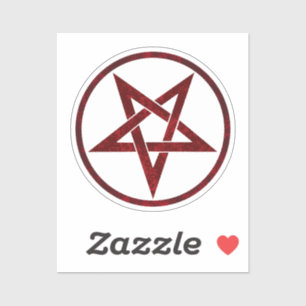 Adesivo Pentagrama do diabo vermelho