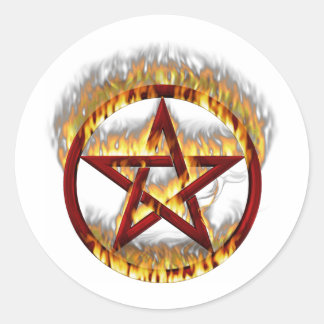 Adesivo Pentagrama Flaming