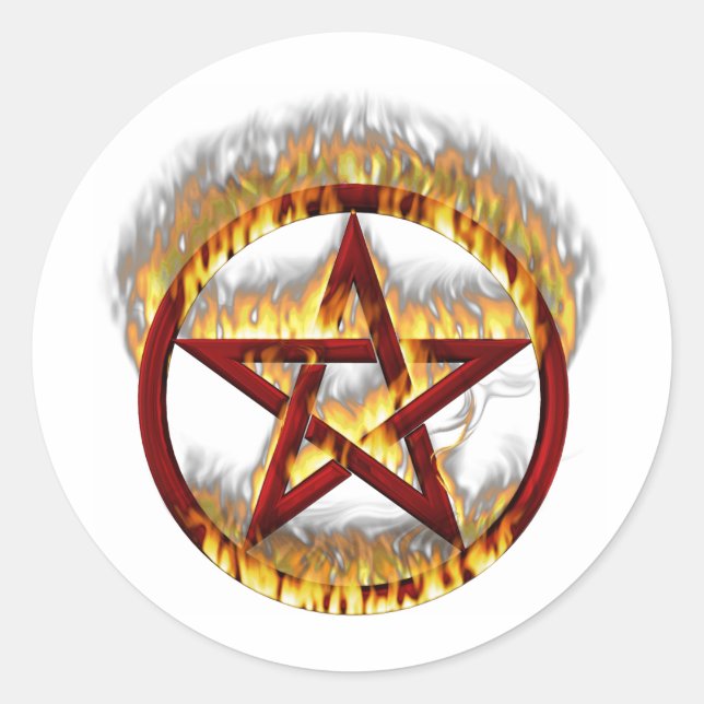 Adesivo Pentagrama Flaming (Frente)