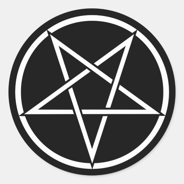 Adesivo Pentagrama invertido (cor de fundo personalizável) (Frente)