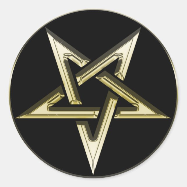 Adesivo Pentagrama Invertido Dourado (Frente)
