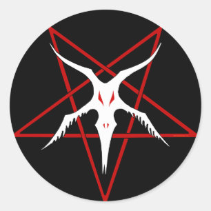 Adesivo Pentagrama simplificado no Baphomet - Preto