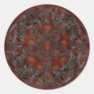 Adesivo Pentagrama Tribal Negro