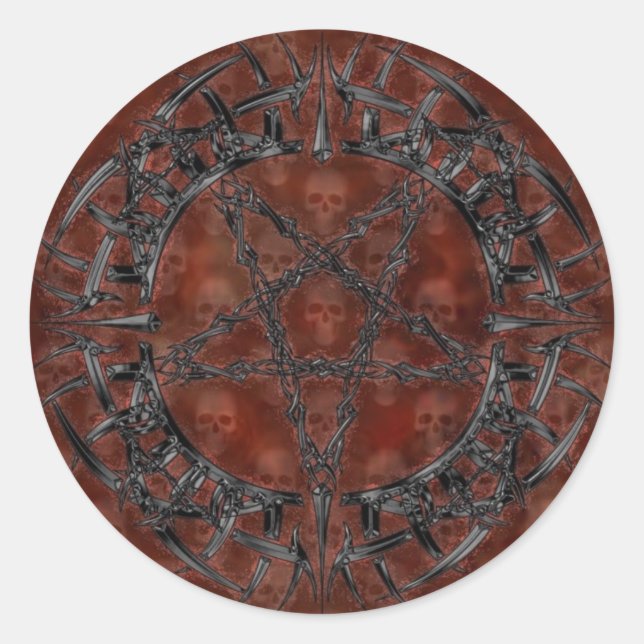 Adesivo Pentagrama Tribal Negro (Frente)