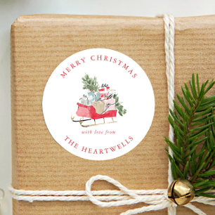 Adesivo Pente de Natal aquarela vermelho verde rosa feriad