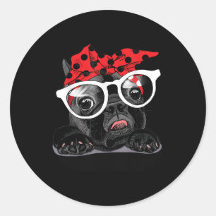 Adesivo Pentes de Cães   Retrato De Bulldog Francês Num Bl