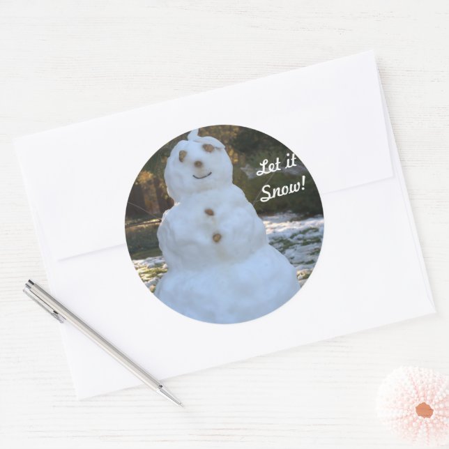 Adesivo Pentes redondos Deixe nevar Snowman (Envelope)