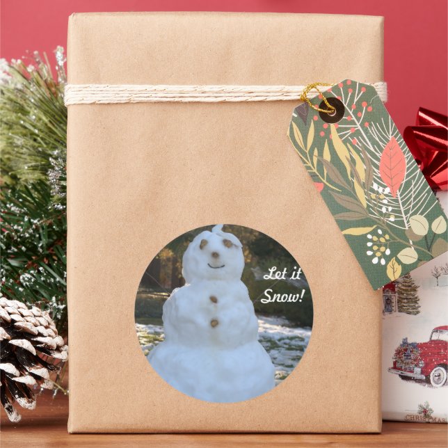 Adesivo Pentes redondos Deixe nevar Snowman (Feriado)