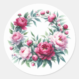 Adesivo Pêonias de Aquarelas com Maneira de Corte