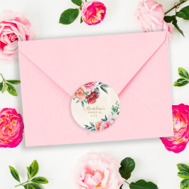 Adesivo Peônias Rosa Vino Flores Folhas Sweet 16  