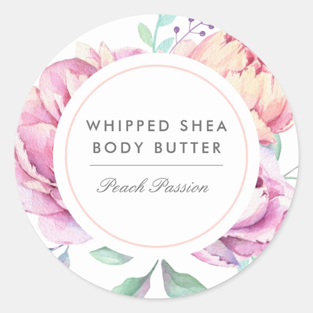 Adesivo Peonies Aquarela Produto Comercial Floral (Frente)