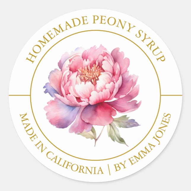 Adesivo Peony Modern label (Frente)