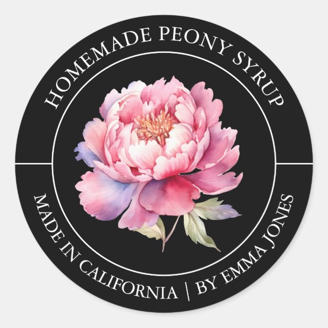 Adesivo Peony Modern label (Frente)