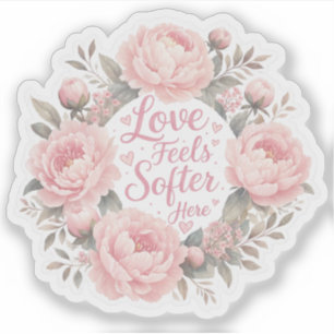 Adesivo Peony : O Amor Sente-se Mais Suave Aqui