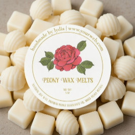 Adesivo Peony Wax Melts Personalized Floral Sticker Label