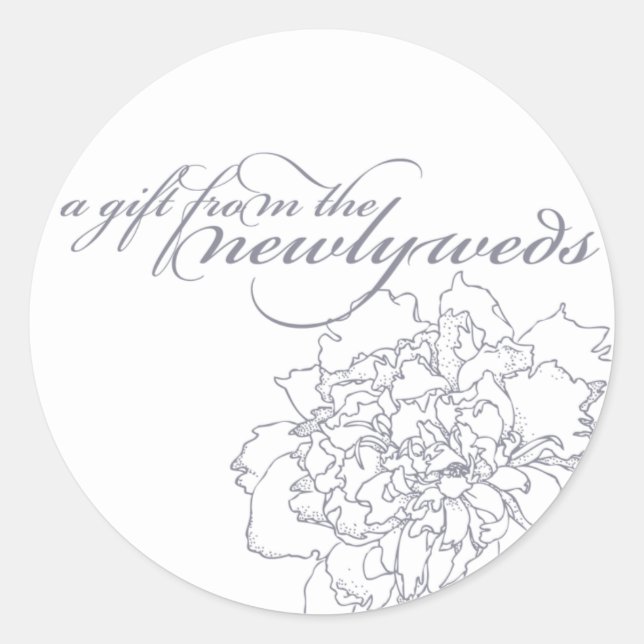 Adesivo Peony Wedding Favor Sticker (Frente)