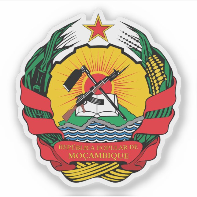Adesivo People's Republic of Mozambique emblem (1982-1990) (Frente)