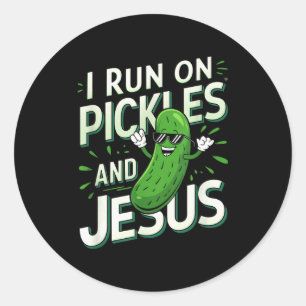 Adesivo Pepino Picles Engraçado Eu Corro Em Picles E Jesus