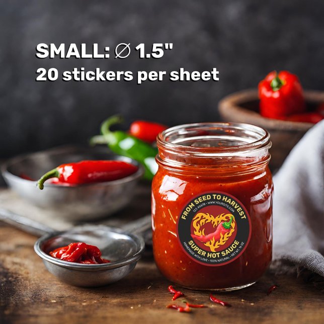 Adesivo Pepper Chili com Rótulo Flame Heart (Criador carregado)