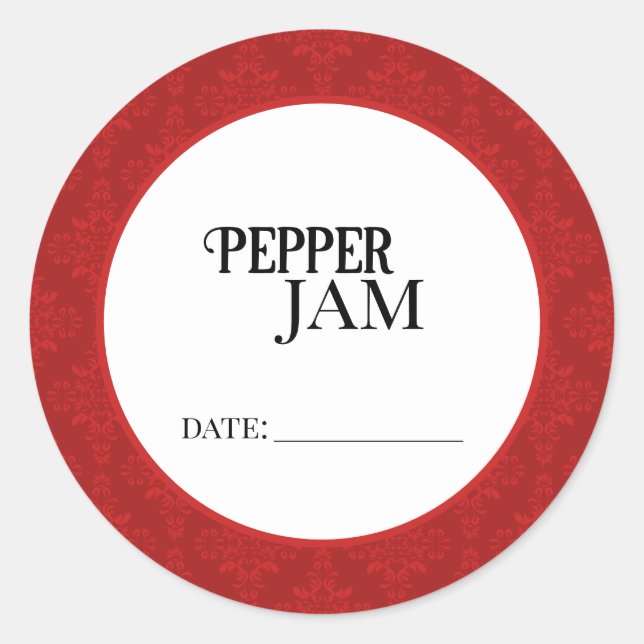 Adesivo Pepper Jam Canning Lid Labels (Frente)