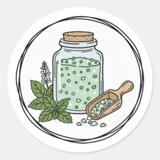 Adesivo Peppermint Scrub Label Illustration | Mint Spa 