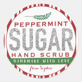 Adesivo Peppermint Sugar Scrub Labs Personalizados Mason J