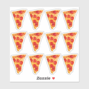 Adesivo Pepperoni Pizza 6" x 6" Vinhetas De Vinilo De Cort