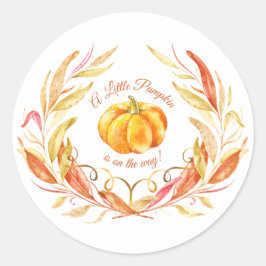 Adesivo Pequena Abóbora Pumpkin Cai Laranja Chá de fraldas
