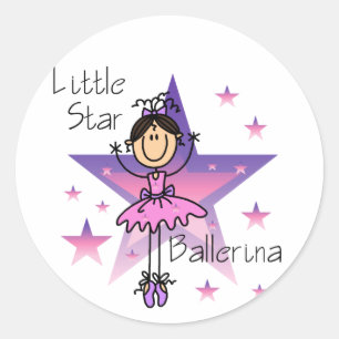 Adesivo Pequena Bailarina Estrela - Cabelo Castanho