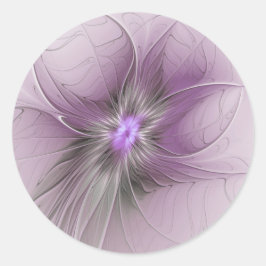 Adesivo Pequena Beleza Moderno Cinza Mauve Arte Fractal Fl