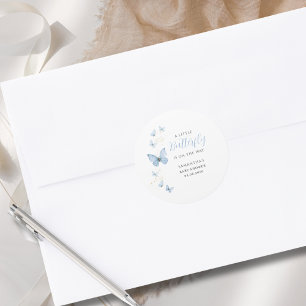 Adesivo Pequena Borboleta Azul Menor Chá de fraldas de Aqu