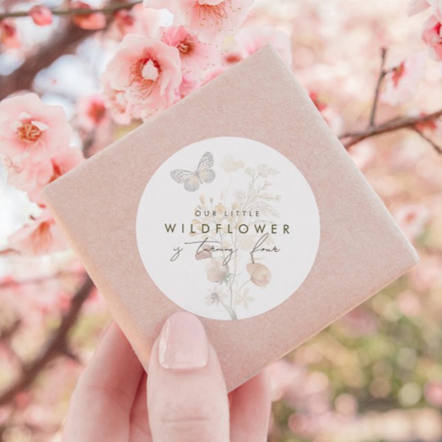 Adesivo Pequena Borboleta Floral Favor das Meninas Florais (Criador carregado)