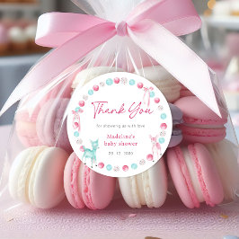 Adesivo Pequena Chá de Natal, Garota. Obrigado