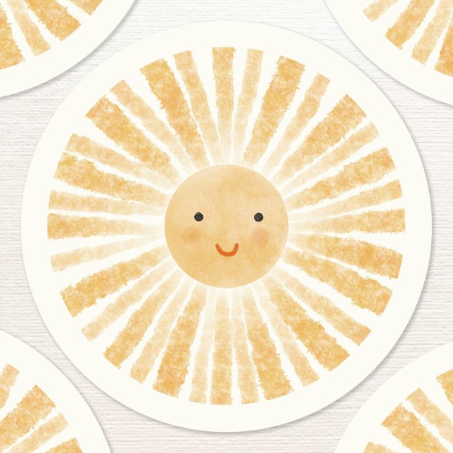 Adesivo Pequena Cor de Água Feliz do Sol (Little sunshine happy watercolor stickers)